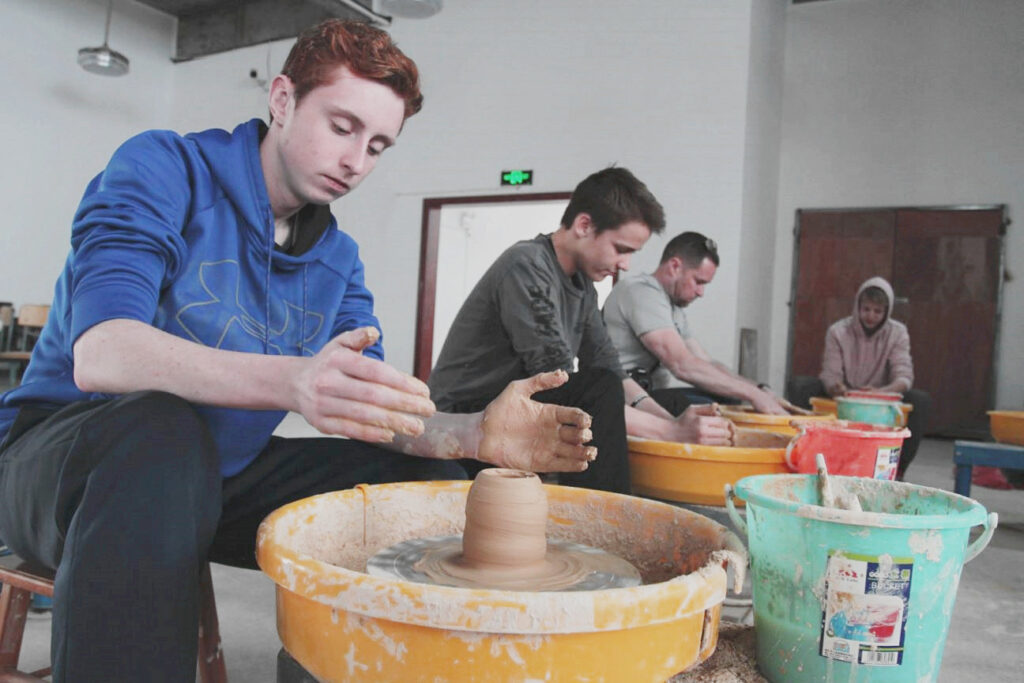 Hand throwing of Porcelain Making